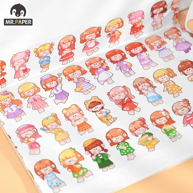 

Mr.Paper 4 Designs Cartoon Style Doudou Collection Series Single Washi Tape Decoration Creative Cute Hand Account DIY Material