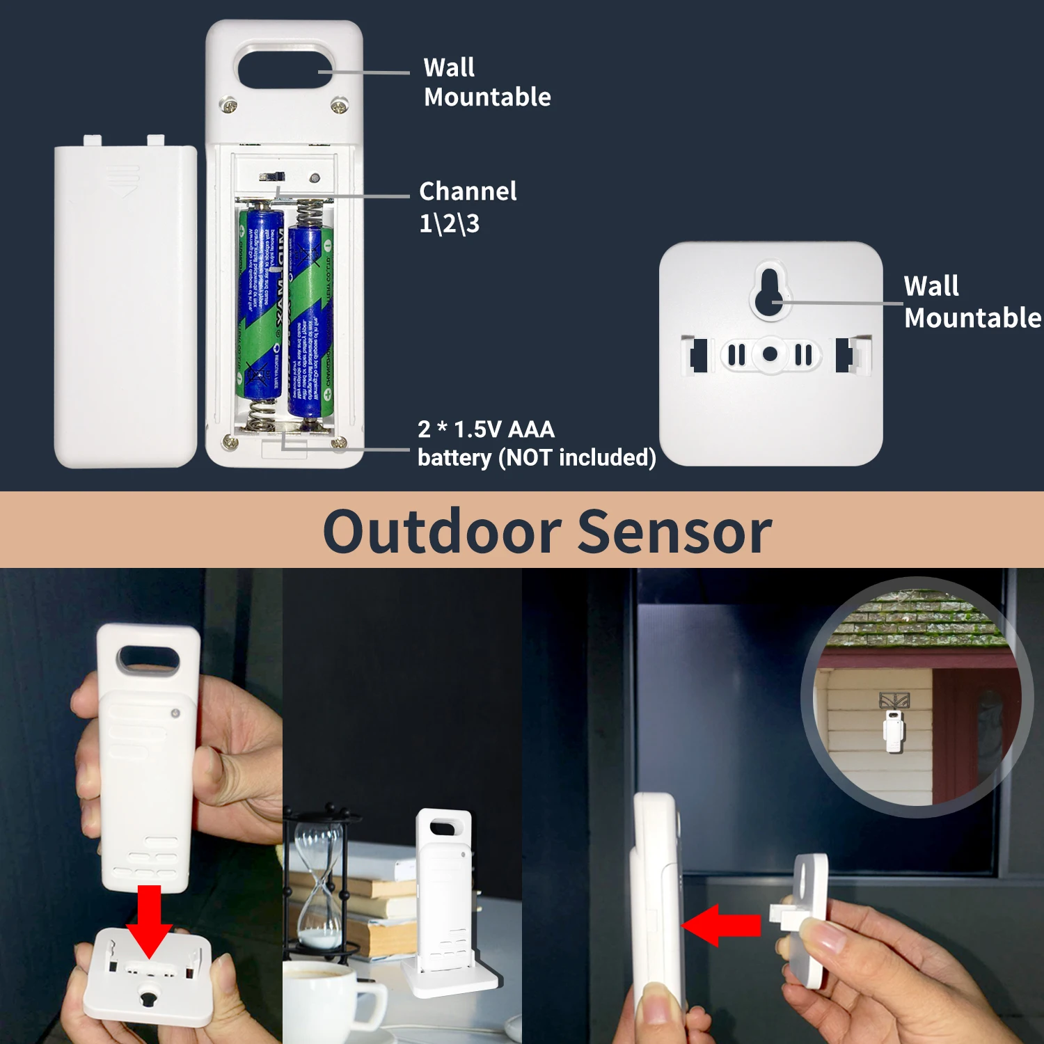 

Wireless Indoor Outdoor Digital Hygrometer Thermometer Large LCD Display Touch Screen Weather Station Hygrothermograph