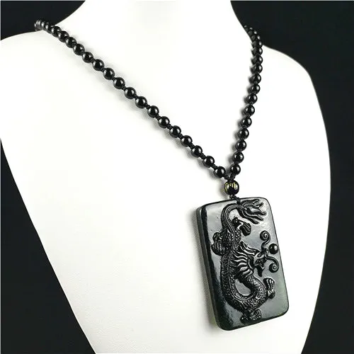 Сертифицированный китайский натуральный черный зеленый Нефритовый дракон кулон