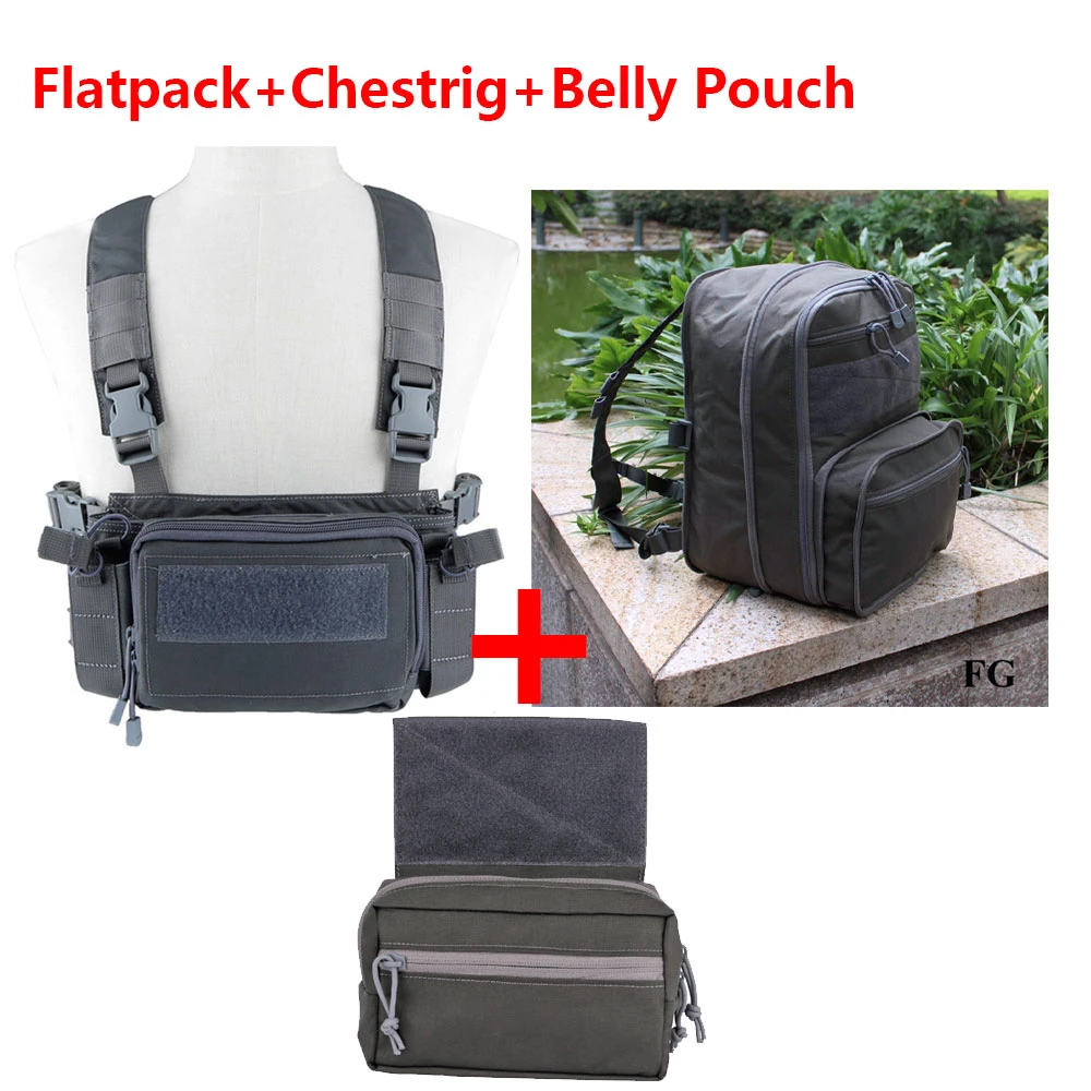 Setup FG Рюкзак Flatpack D3 Plus, гидратационный нагрудный жилет, бронежилет, винтовка AK M4, вешалка, подсумок для живота, походная, Охотничья, армейская сумка унисекс - Цвет: Setup FG