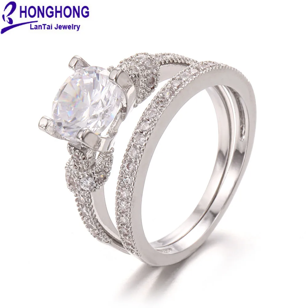 

Ms Main Ring And Deputy Ring 2pcs Matching AAA Grade Zircon Ring High-Quality Gifts Friends Birthday Party Popular Jewelry