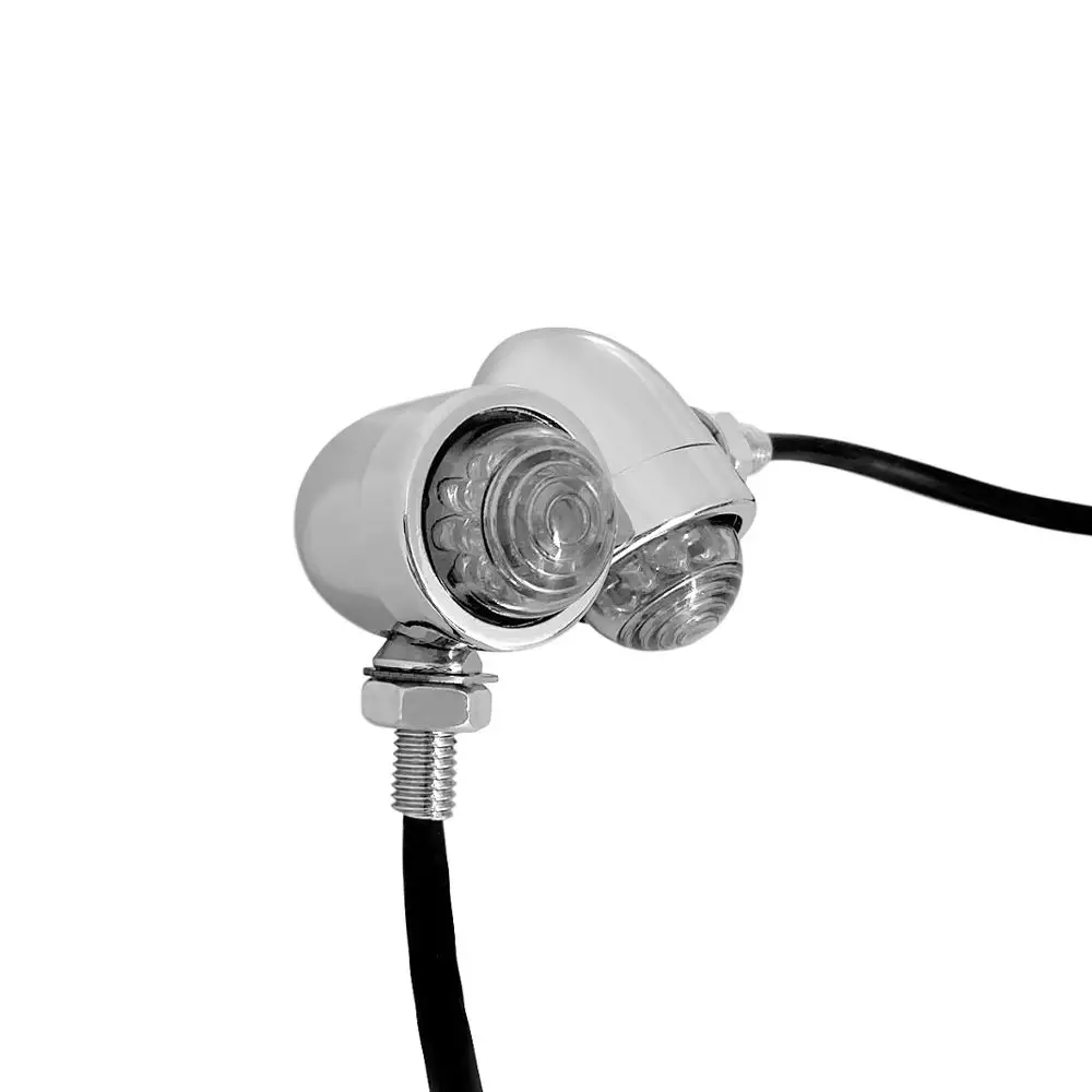 Сверхмощный хромированный светодиодный сигнал поворота мотоцикла для Cafer Racer| |