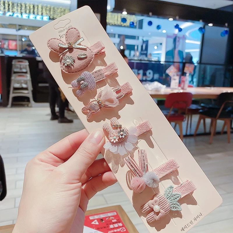

Girl Baby Princess Hair Accessories Cartoon Hairpin Side Clip Headdress 6Pcs Set Ins Fashion For Baby