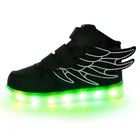 Кроссовки Детские со светодиодной подсветкой, спортивная обувь для мальчиков и девочек, модные Светящиеся подошвы, Размеры 25-37