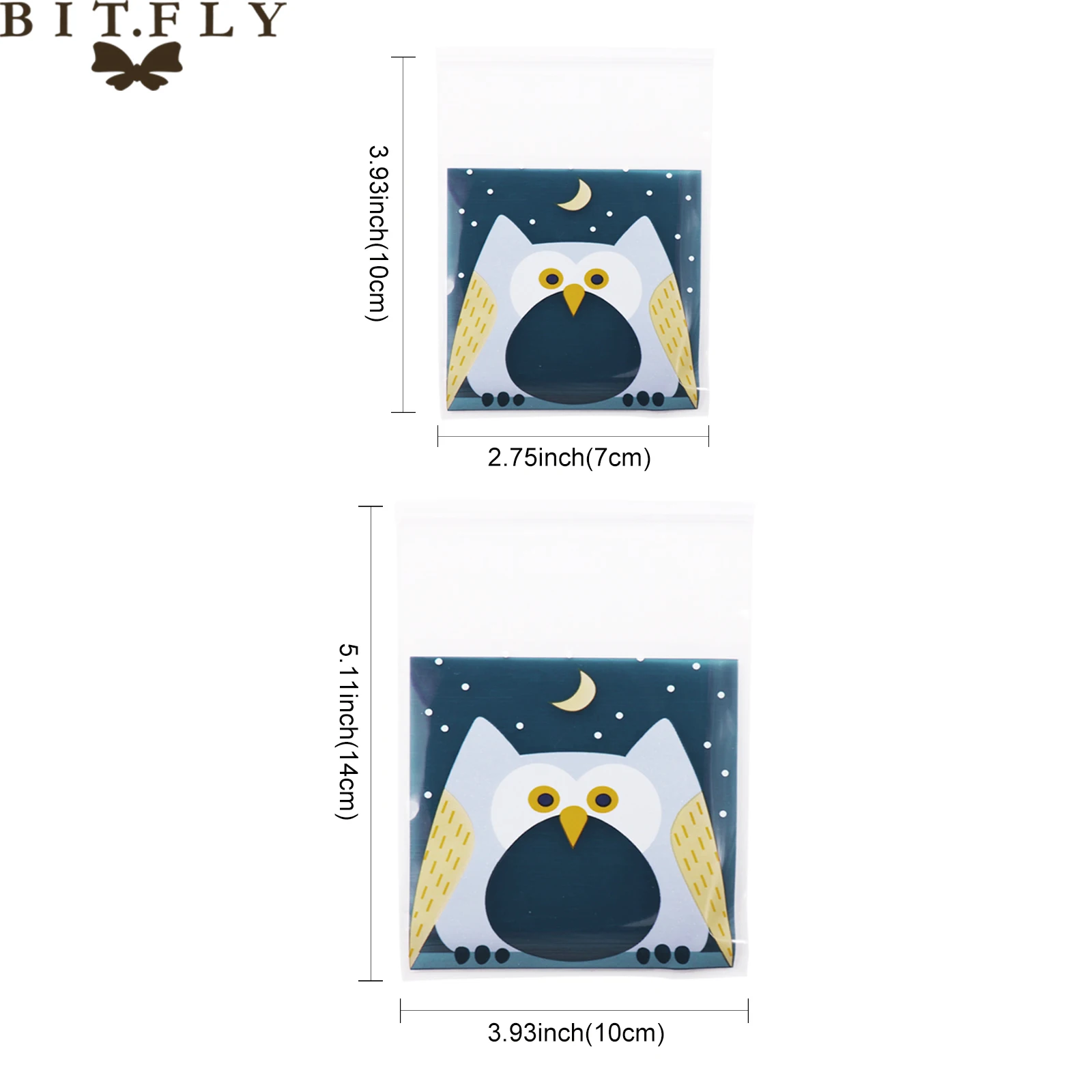 

100 pcs Cute party cookies bag wedding birthday party owl,piggy,rat,hamster pattern candy bags girls favor snacks bag supplies