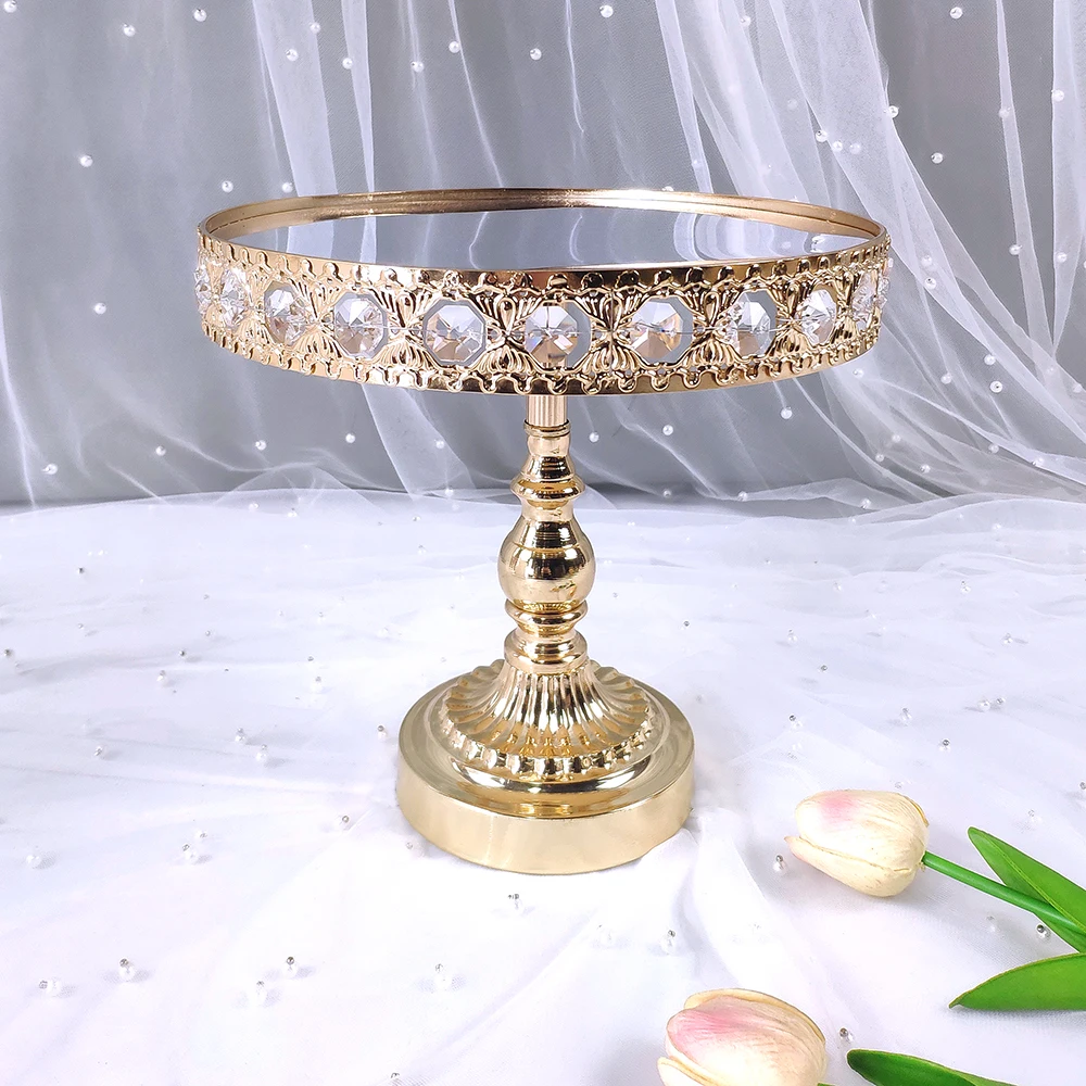 Juego de soportes de cristal para tartas de 8 piezas, soporte de espejo de Metal para cupcakes, decoraciones de Pedestal de postre, bandeja de exhibici&oacute;n para tartas de fiesta de boda-5