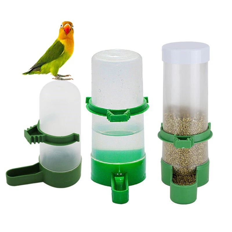 

Bird Water Drinker Feeder Waterer with Clip Pet Bird Supplies Dispenser Bottle Drinking Cup Bowls for Pet Parrot Cage