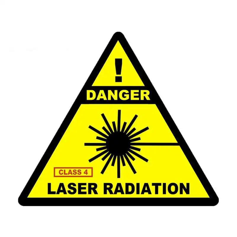 

13cm x 11.4cm for Danger Laser Radiation Triangle Laptop Car Stickers Occlusion Scratch Cartoon Decal Vinyl Car Wrap