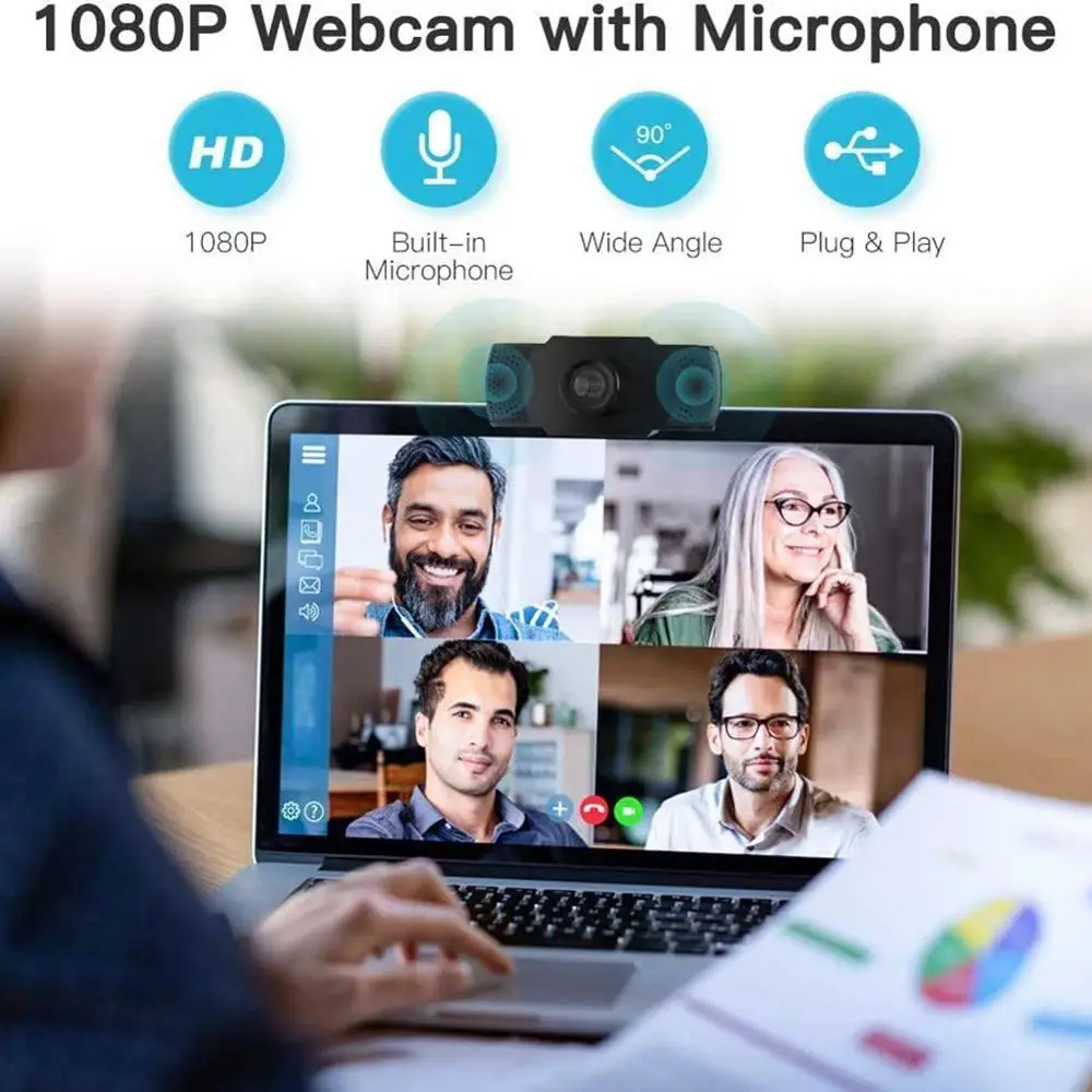 

1080P HD 5MP Computer Camera USB Web Camera Webcams Built-In Sound-absorbing Microphone 1920 *1080 Dynamic Resolution