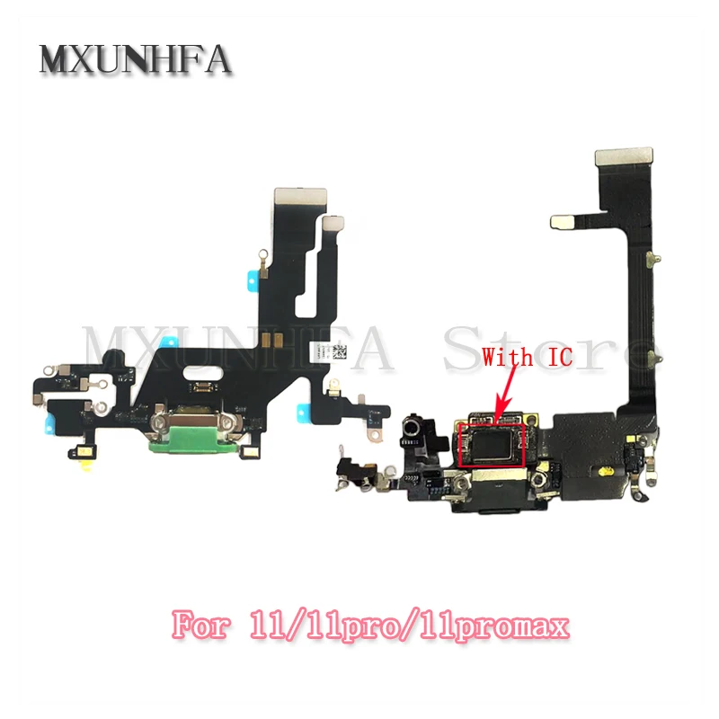Charging Flex Cable For iPhone 11 Pro Max USB Charger Port Dock Connector Ribbon With Mic IC Replacement Parts | Мобильные телефоны