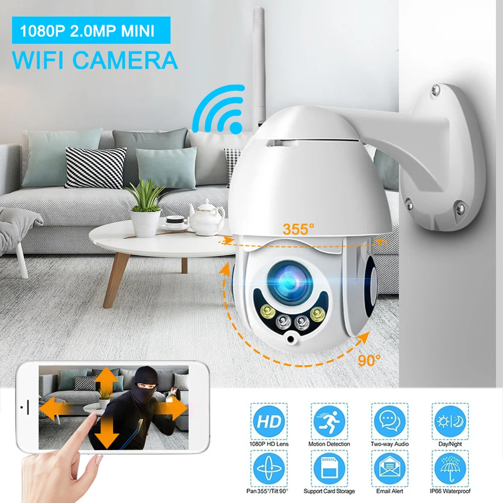 1080P HD Беспроводная скорость Wifi ip-камера домашняя система видеонаблюдения NetCam 64G