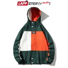 Мужская куртка-бомбер LAPPSTER в стиле пэчворк в стиле Харадзюку 2020, мужская стильная куртка-ветровка в стиле хип-хоп с цветными блоками и капюшоном 5XL