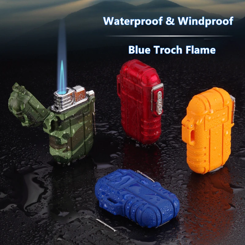 Waterproof Gas Lighter For Outdoor Camping Sports Butane Refillable Windpoof Cigarette Lighters Smoking NEW GL034 | Дом и сад