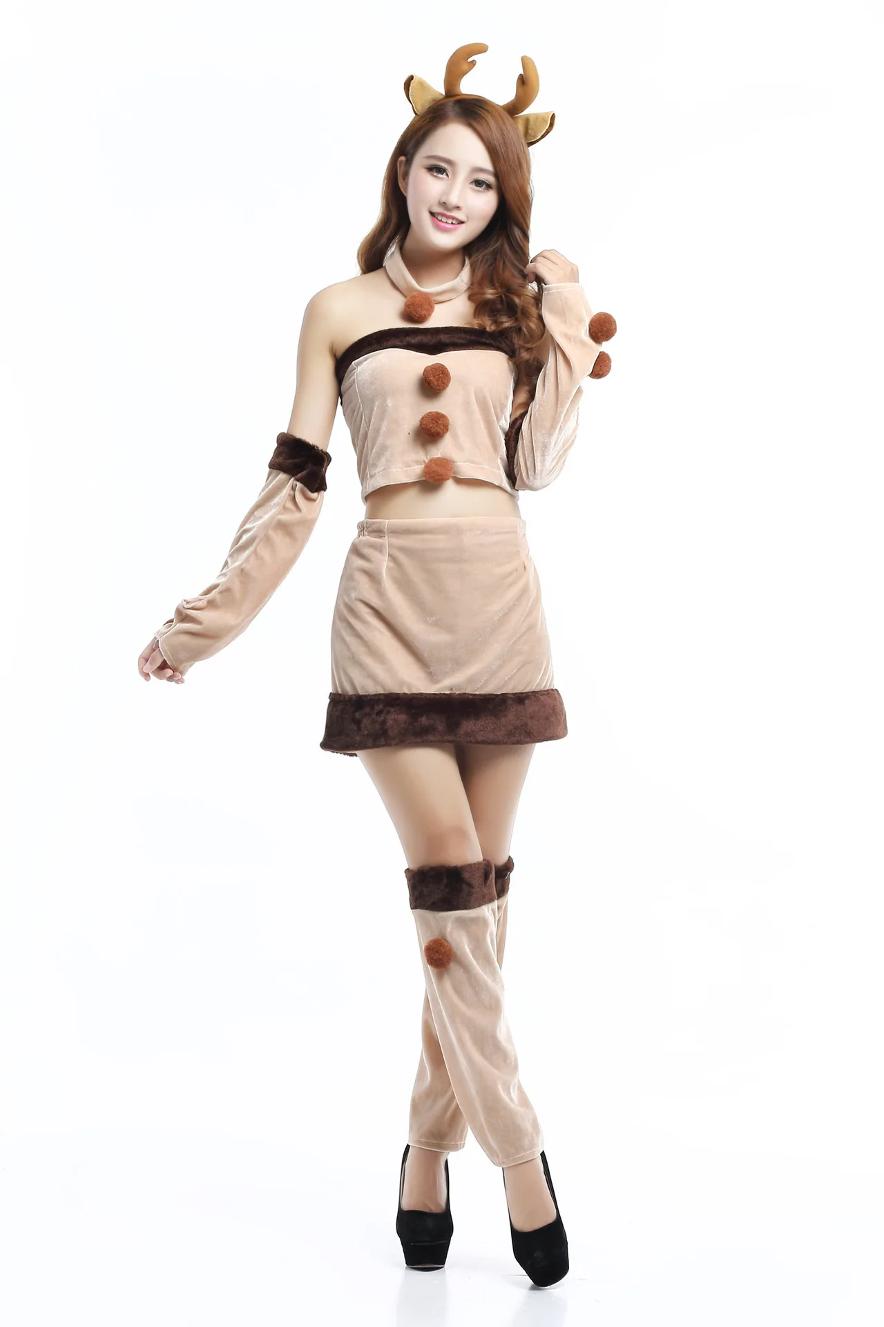 Пикантные для сна с изображением рождественских оленей платье отдельным топом