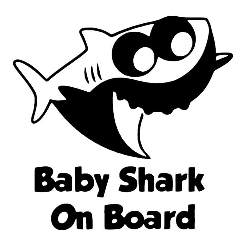 W-0056 Funny Baby Shark Modeling Personality Car Stickers PVC Auto Window Bumper Sunscreen Waterproof Creativity Decals Decor | Автомобили