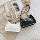 Модная Изысканная женская сумка-шоппер, дамские ретро сумки-тоуты с ручками, кожаные однотонные сумочки на цепочке для женщин, 2021