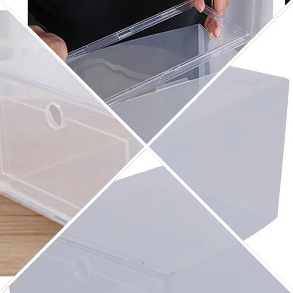 

6Pcs Clamshell-type Shoes Box Durable Shoes Organizer (Transparent)