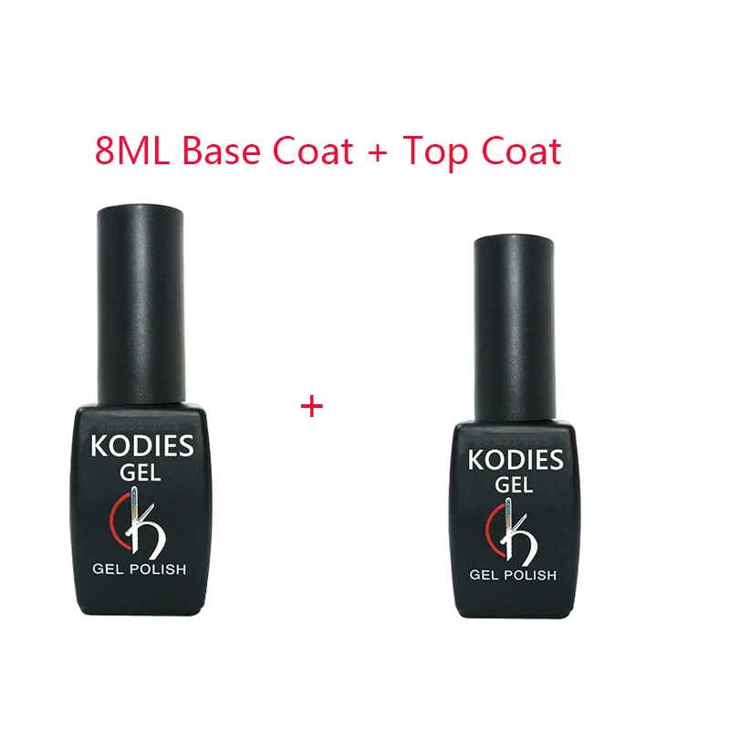 8ML Base Top Set 1 шт. KODIES резиновое Базовое покрытие верхнее покрытие Гель-лак Vernis Полупостоянный УФ-светодиодный без протирания грунтовка гелевая основа под лак для ногтей - Цвет: 8ML Base Top Set