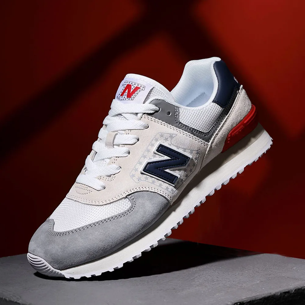 

New high-end leather men's and women's sports balance shoes, fashionable outdoor jogging shoes, youth casual cool running shoes