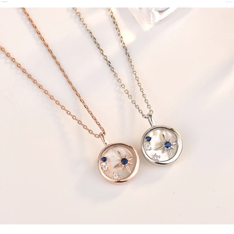 925 стерлингового серебра с покрытием из золота 14к блестящее циркониевое Луна