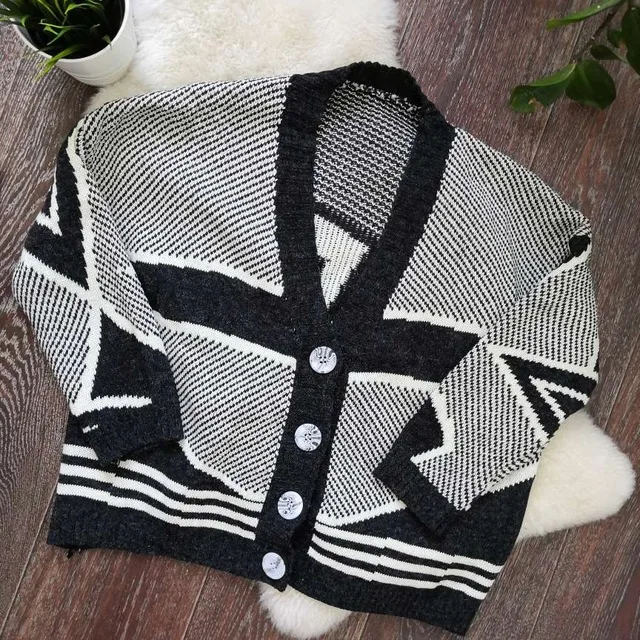 RUGOD, новинка, Модный женский шерстяной кардиган, зима, осень, короткая куртка, волшебный цвет, в полоску, длинный рукав, свободный свитер, Sueter Mujer