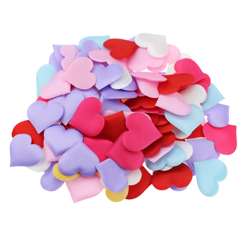 Color mixing 100 шт, стереоскопическая губка с сердечком, украшение для свадьбы, лепестки конфетти 3,5 см - Цвет: Color mixing