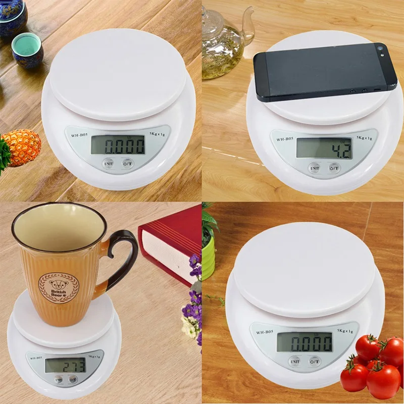 

Electronic Digital Kitchen Food Scale 5kg/1g Digital Scale Kitchen Food Health Diet Measuring Postal Scale Weight Balance Scales