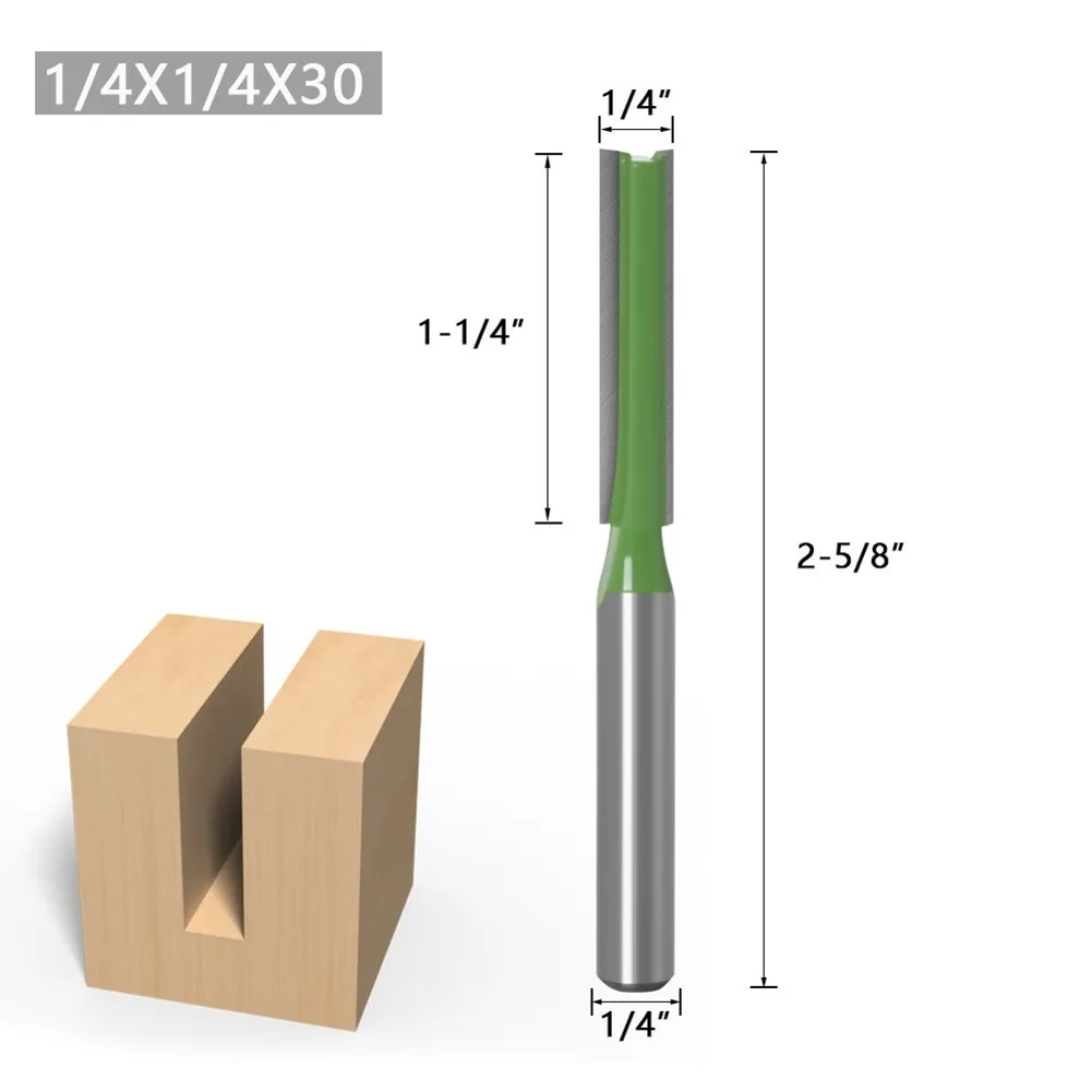 

1Pcs 1/4 Shank Single Double Flute Straight Router Bit For Woodworking Cutter Electric Trimmer Accessories Woodwork Tool Set