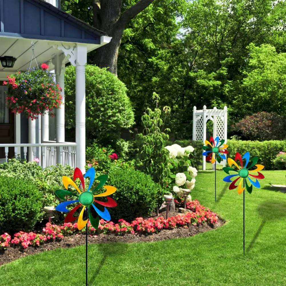 

Iron High Quality Wind-resistant Windmill Stake Durable Wind Spinner Easy to Assemble for Patio