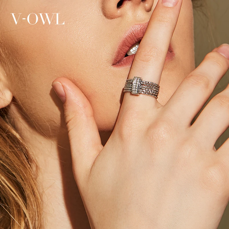 V-Сова мульти-кольцо Комбинации серебро Цвет Титан Сталь кольцо Кольца из