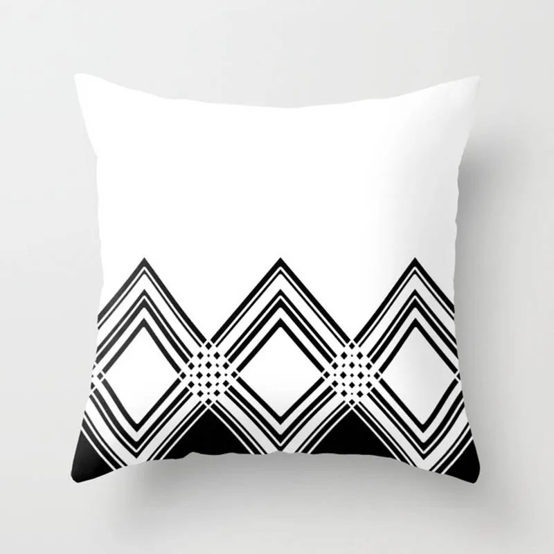

45*45CM pillow case Nordic style simple black and white geometric pillowcase Square decorative pillowcase