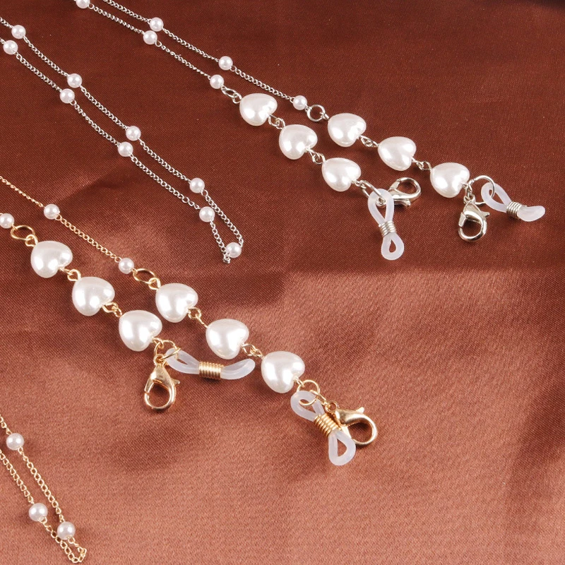 Цепочка для солнцезащитных очков Женская акриловая цепочка с жемчугом в форме