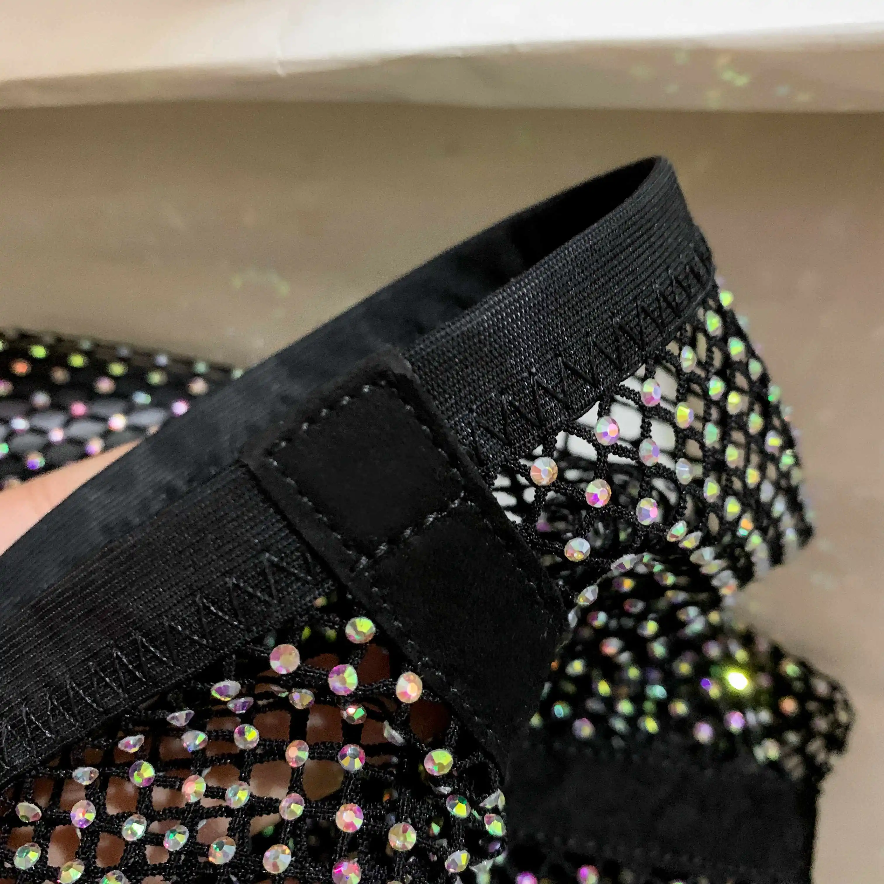 

Vichelo Hot autumn boots fashion sexy nightclub rhinestone bling pointed toe super high heel superstar over-the-knee boots L11