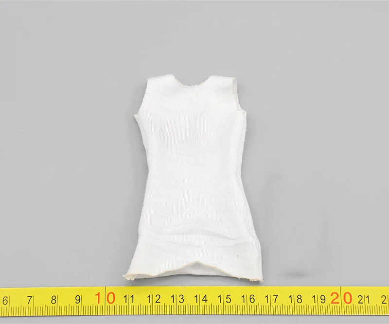 

1/6 Scale UD9006 Female Soldiers' White Middle Long Vest Dress T Shirt Model for 12''Body DIY