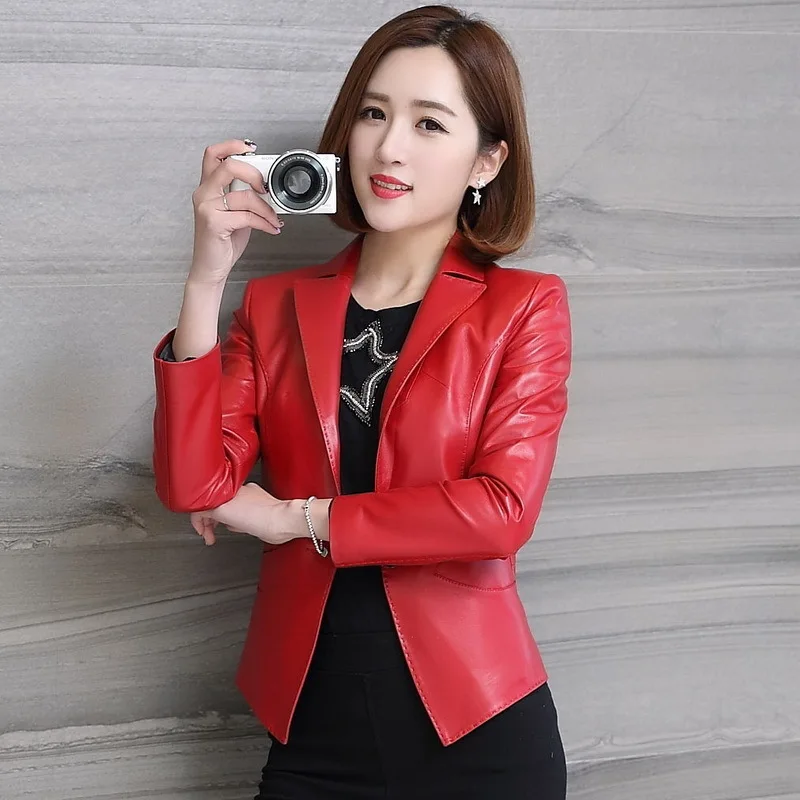 Женская куртка из 100% овечьей кожи куртка-бомбер в Корейском стиле весна-осень 2020