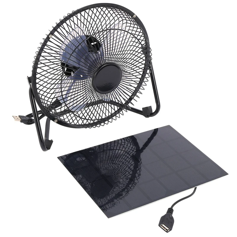 

Черный Панели солнечные питание + USB 5 Вт металлический вентилятор 8 дюймов охлаждения вентилятором автомобильный вентилятор охлаждения для...