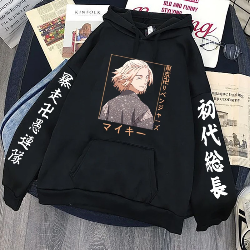 Harajuku Japan Tokyo Revengers Anime Hoodie Sano Manjiro Graphics Cartoon Men'sWomen's Oversized Print Hooded Fashion Sweatshirt |