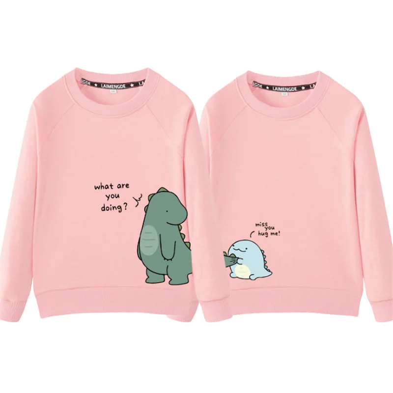Хлопковые свитшоты для всей семьи Осенние милые топы с мультяшным принтом отца