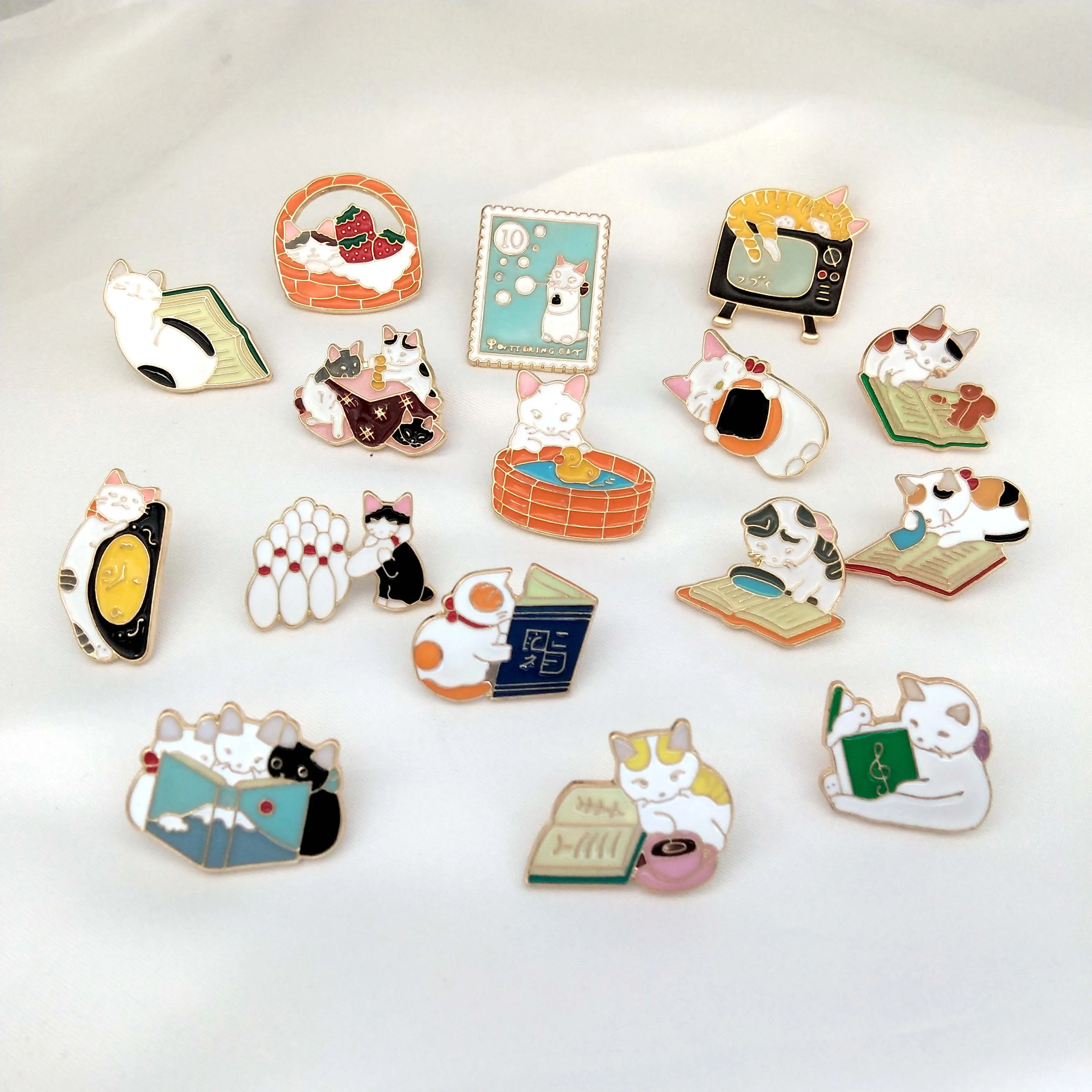 Эмалевые Броши с изображением животных из мультфильмов дурацких кошек ювелирных