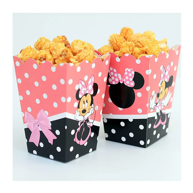 6 шт. бумажная коробка для попкорна Микки и Минни Маус | Дом сад