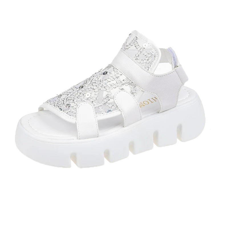 

2021 New Fashion Trend Platform Women's Sandals Summer Shoes Slides Casual Rhinestone Women's Sports Sandals Sandalia Mujer