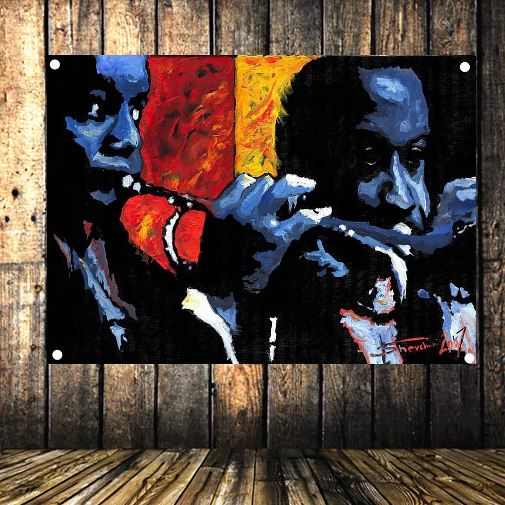 Ностальгическая музыка Ретро Рок Группа звезда Плакат Американская страна флаг