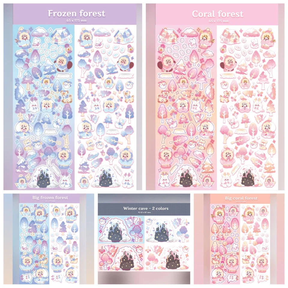

Ice Snow World Laser Stickers Decorate Kawaii DIY Notebook Photo Album Scrapbooking Planner Aesthetic Stationery Stickers