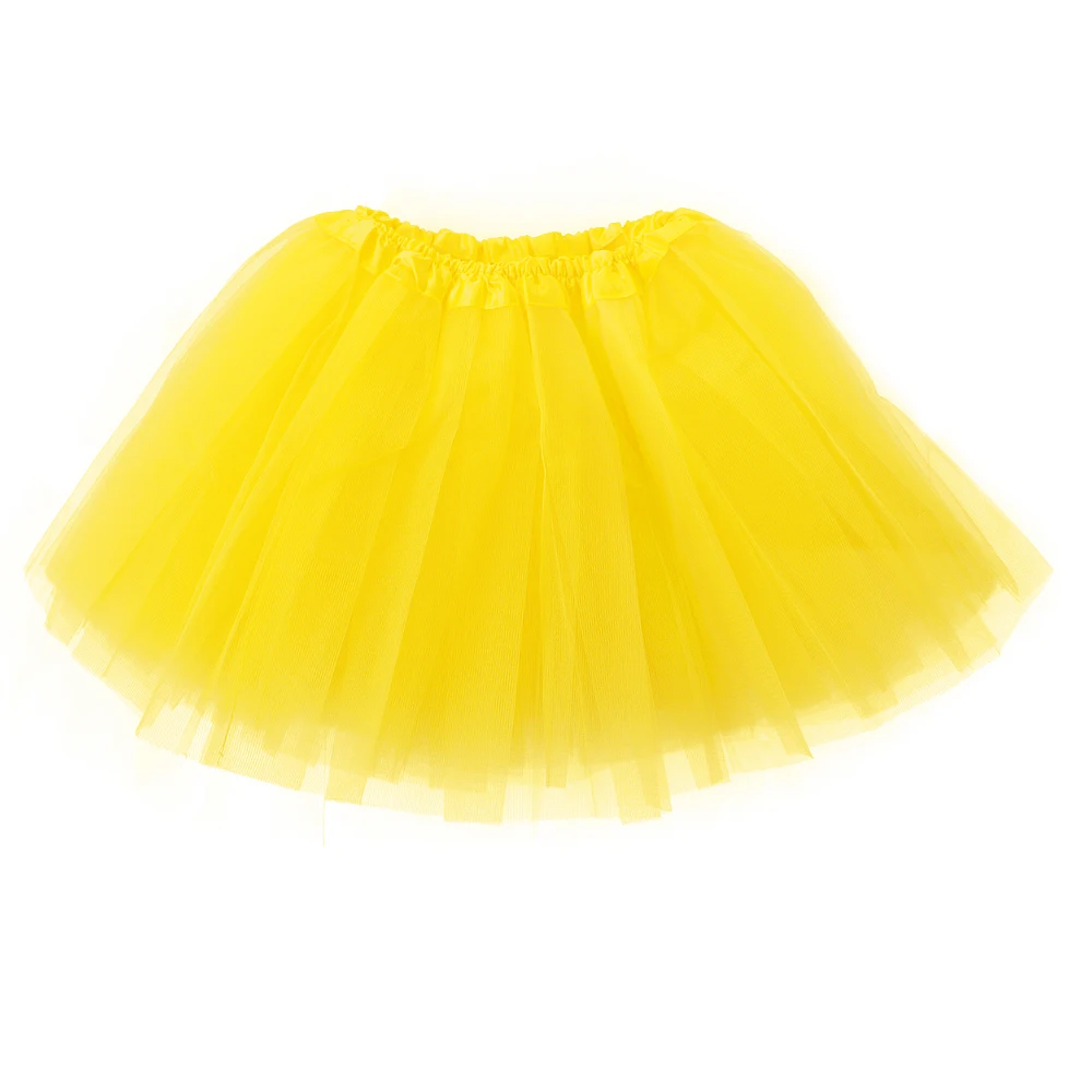 Kid Light Yellow Женская юбка-пачка цвета радуги; Женская эластичная балетная танцевальная одежда; мини-юбка-пачка; Желтая фатиновая юбка Феи для мамы и дочки - Цвет: Kid Light Yellow