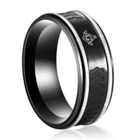 classic mens 8mm stainless steel ring black freemasonry ring rose titanium ring hip hop punk motorcycle hand ring jewelry gift