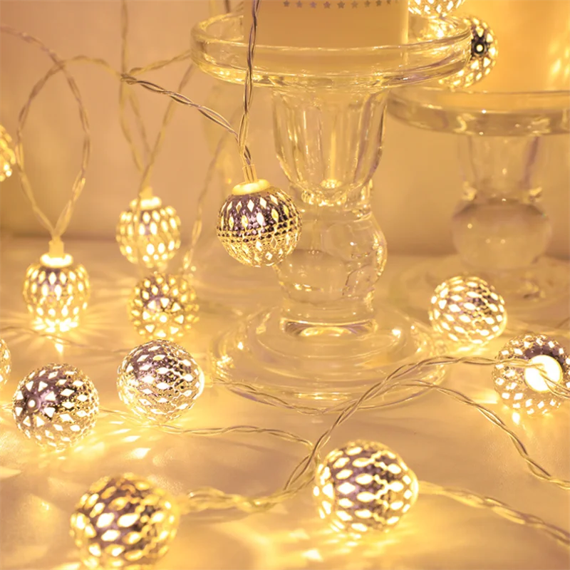 

LED Globe String Lights 80 LED USB Battery Powered Moroccan Ball Fairy Lights for Christmas Bedroom Garden Party Decoration