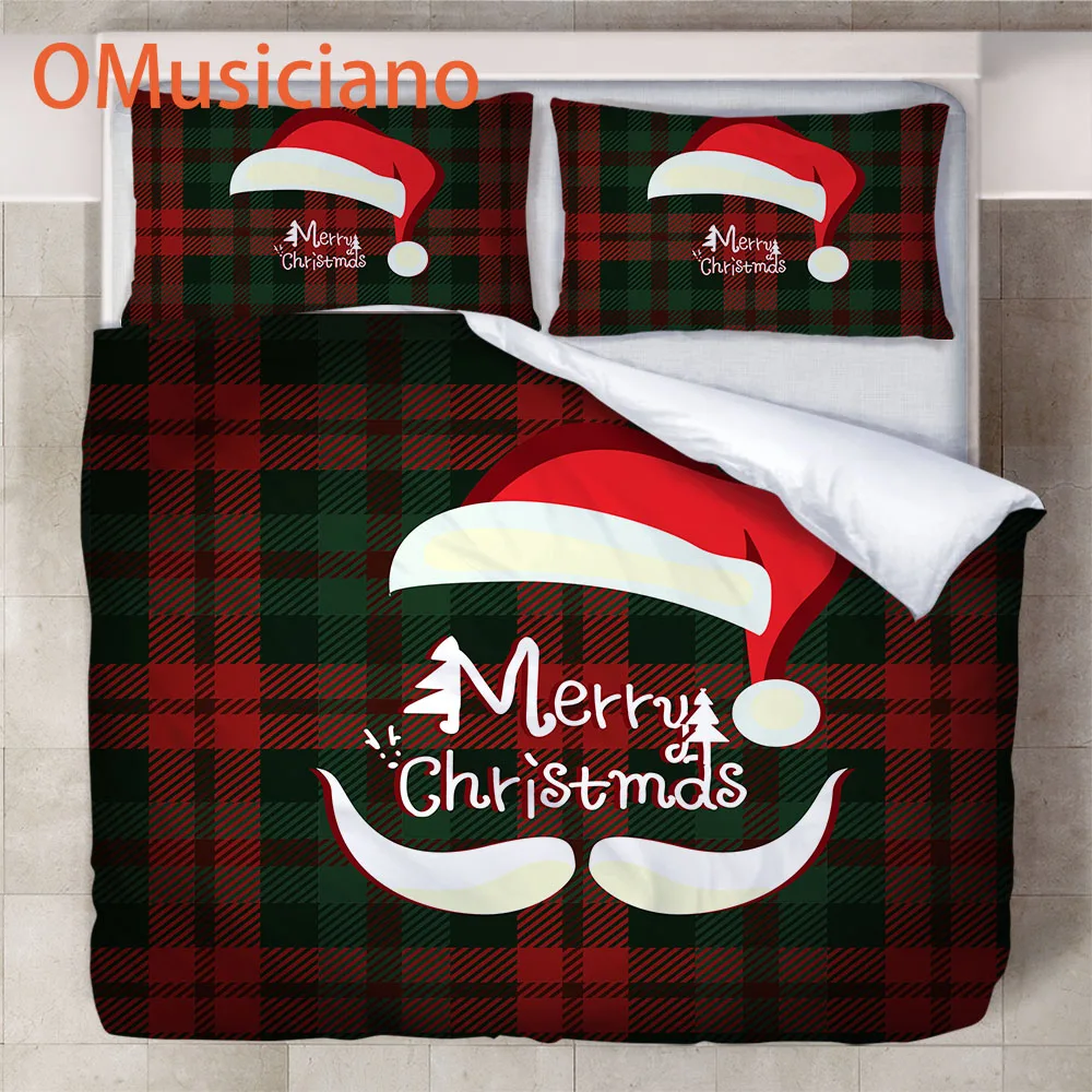 

Merry Christmas 3D digital print custom bedding set, duvet cover set full queen king,bedroom bedclothes geometric plaid home