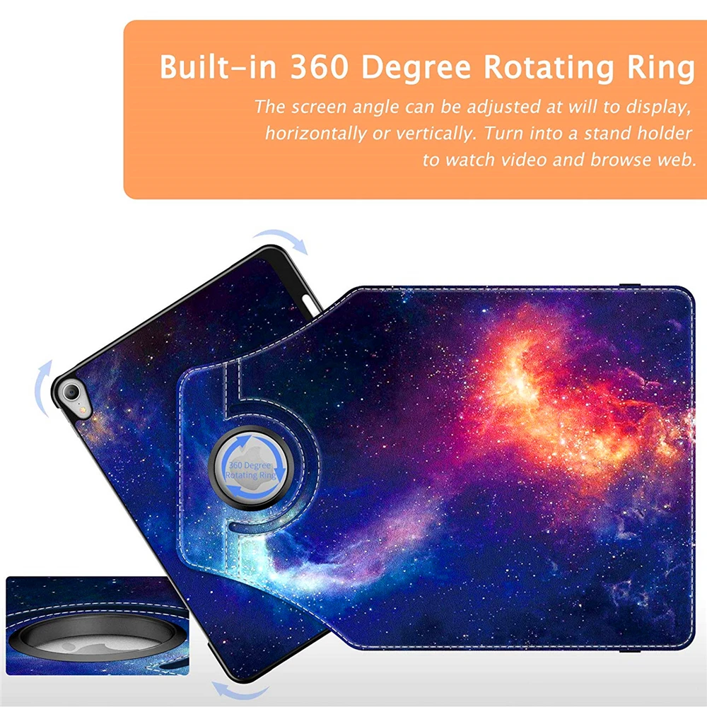Вращающийся на 360 градусов чехол подставка для IPad 2018 2017 9 7 Air 1/2 из искусственной