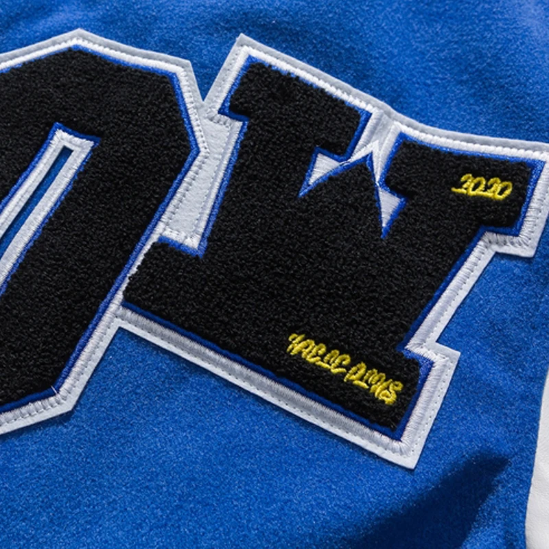 

2020 New Arrival Rib Sleeve Embroidery Brand Clothing Bomber Jacket Men Baseball Cotton Men's Loose Casual Bread Fashion Coat