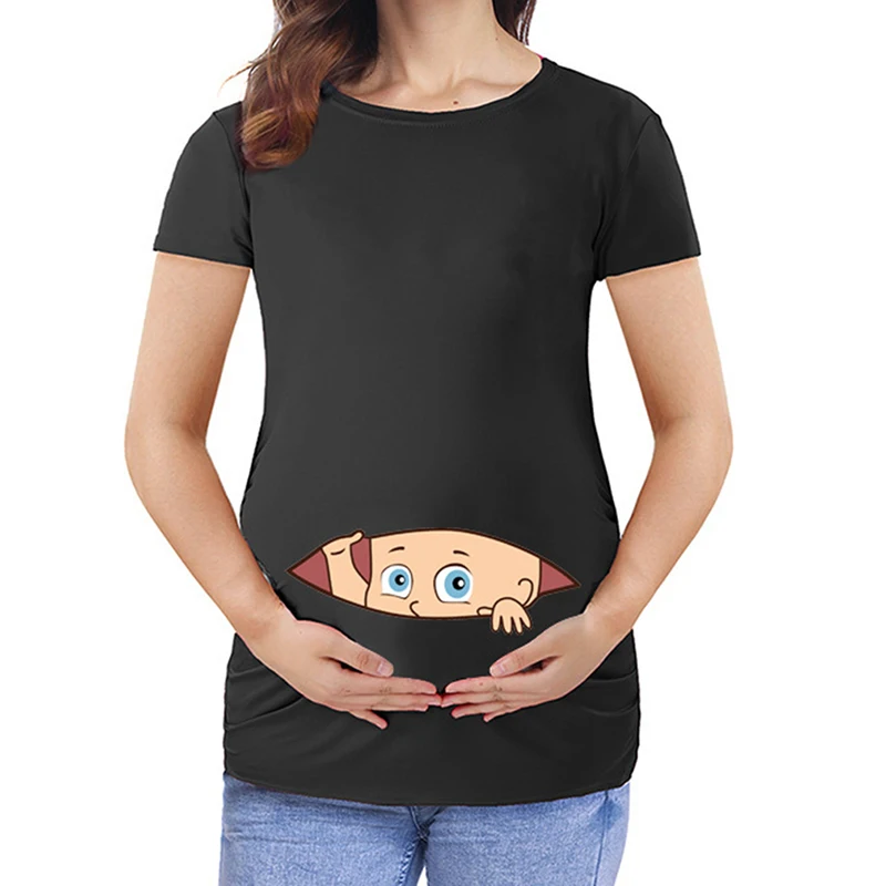 Pregnant Maternity T Shirts Casual Pregnancy Clothes Tees Short Sleeve Funny Print Simple Style O-neck T-shirt Tops - купить по